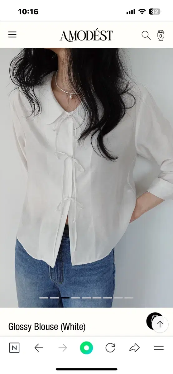 모데스트무드 glossy blouse 글로시 블라우스 모무